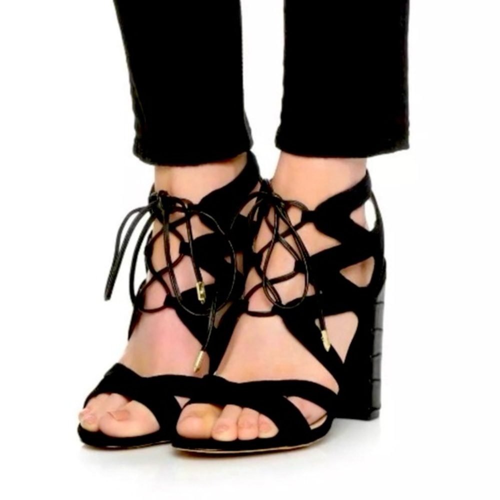 Sam Edelman black Yardley heels l strappy high heel sandals size 8.5 NWT